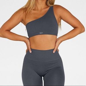 Set Active One Shoulder Bra - Storm
